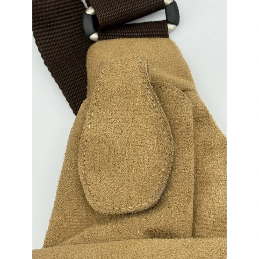 Travelon Anti-Theft Sling Bag Tan Faux Suede Crossbody Travel Shoulder Bag